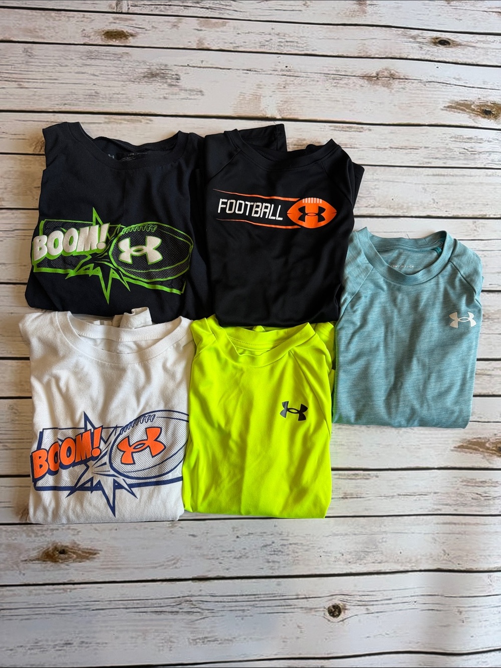 Under Armour Kids Long-Sleeve Tees in Black, Neon Yellow, White, Light Blue